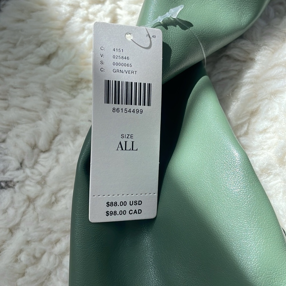Vegan Leather Sage Green Hobo bag - By Anthropologie - NWT - Picture 3 of 8